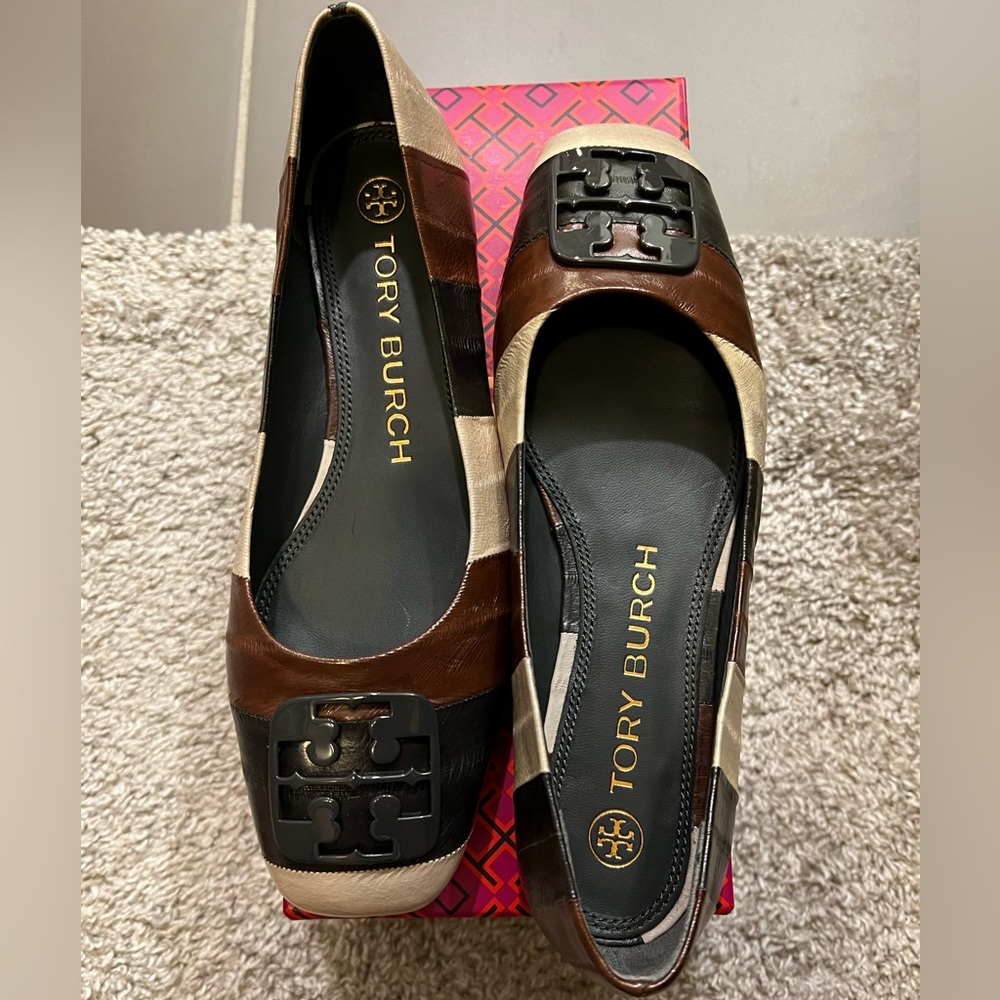 TORY BURCH Georgia Logo Ballet Flats - size 7